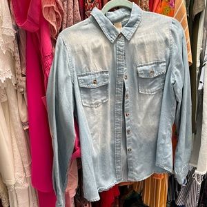 Western style denim shirt, size medium sky, blue denim wash